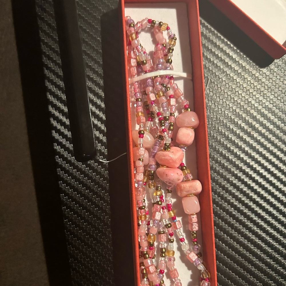Rose quartz waistbeads